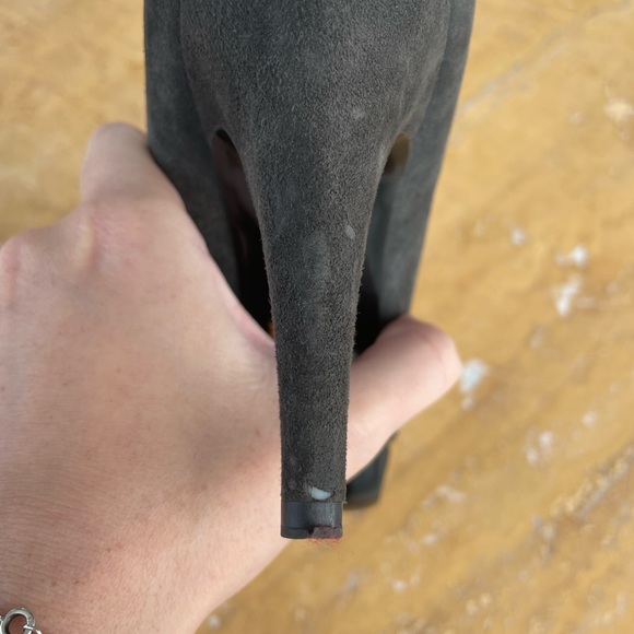 Grey Suede Prada Heels - Picture 4 of 4